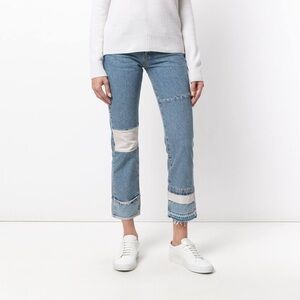 Current/Elliott The DIY Original Straight High-Rise Cropped Jeans